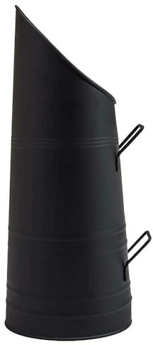 Srendi® Heavy Duty Anthracite 23 Coal Hod, Bucket Coal Scuttle Black Bronze Galvanised High Quality for Fireplace Fire Side Option with Shovel and Poker (Black Coal Hod)
