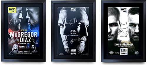 HWC Trading UFC Collection mit Conor McGregor Gifts gedruckte signierte Autogrammbilder für UFC-Fans – A3 gerahmt