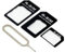 Adaptateur de Carte SIM 3 en 1 pour IPHONE 12 Mini Micro-SIM Nano-SIM Universel