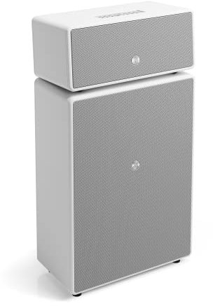 Audio Pro Drumfire II - Enceinte Multiroom WiFi Puissante - sans Fil avec Bluetooth - Haut-Parleur Portable avec AirPlay2, Google Cast, Spotify Connect - Blanc