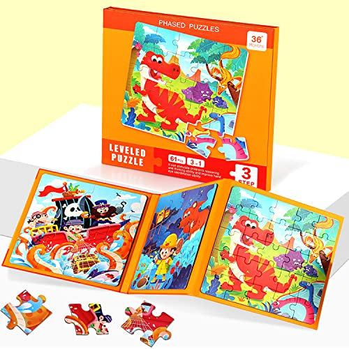 Kinderpuzzle Magnetische Puzzle Dino Puzzle für Kinder Puzzel ab 3,Reisespiele Kinder ab 3 Pädagogisches Puzzles, Lernspielzeug für Kinder 3 4 5 Jahren,Geschenk und Spiele für Kinder