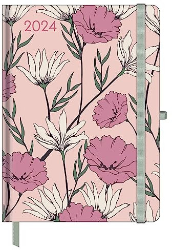 GreenLine Diary Floral 2024 - Buchkalender - Taschenkalender - 16x22