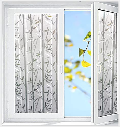 Fensterfolie Bambusmuster Sichtschutz Folie Fenster Selbstklebend Selbsthaftend Blickdicht Klebefolie Statisch Anti-UV für Badezimmer Schlafzimmer Küche(Size:1.2 * 15,Color:Bambus)