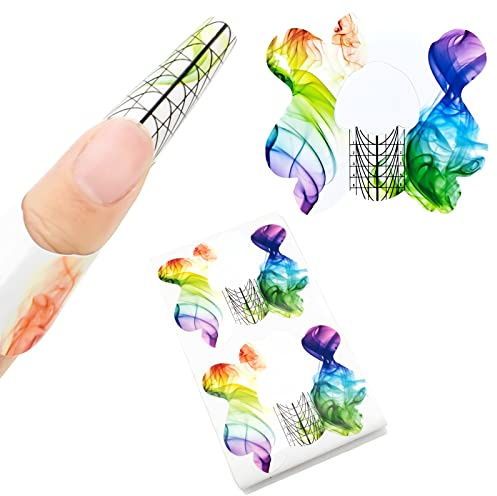 Nagelschablonen Verlängerung für Gelnägel Gel Kurz Mandel für Nail Art Nailart, LEA-SHALL 100 Stücke Selbstklebend Nagel Tips Schablonen Extension Set Acryl Acrylnägel für Angänger Profi