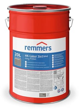 Remmers HK-Lasur 3in1 Grey Protect [plus] graphitgrau, matt, 20 Liter, Lösemittelreduzierte Premium-Vergrauungslasur für außen, 3in1, schnelltrocknend, langlebig