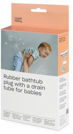 Hylat Baby Tuyau de Vidange 70 cm pour Baignoire Bébé - avec Bouchon en Caoutchouc et Entonnoir de Vidange - Sans BPA - Compatible avec les marques : Keeeper, Maltex, Hylat, Tega, Lapsi, BabyKajo