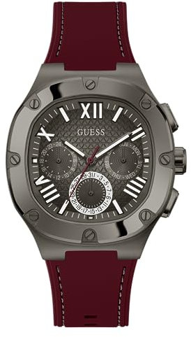 GUESS Herren Analog Quarz Uhr mit Silikon Armband GW0571G4