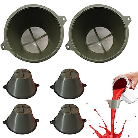 Paint Strainer 6Pcs Reusable Funnel with 100 Fine Mesh Paint Strainers 3.94 inch Sieve Plastic Funnel Resin Filter for, Cooking Oil, Flour, ResiduePainting Tool Kits