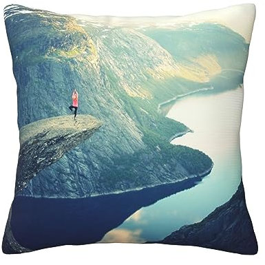 DEHIWI Mountain Top Yoga-Kissenbezüge, 45,7 x 45,7 cm, weich, gemütlich, modern, dekorativer Kissenbezug für alle Jahreszeiten, Sofa, Couch, Schlafzimmer, Wohnzimmer