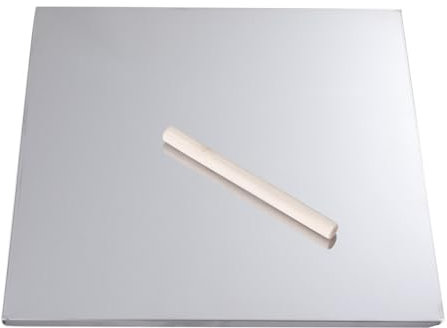 ECUTEE Stainless Steel Kitchen Chopping Board Worktop Protector Saver Cutting Board 50x50cm Pastry Board Chopping Board with Rolling Pin, Kitchen Cutting Mat for Kneading Pastry Meat Vegetables Bread