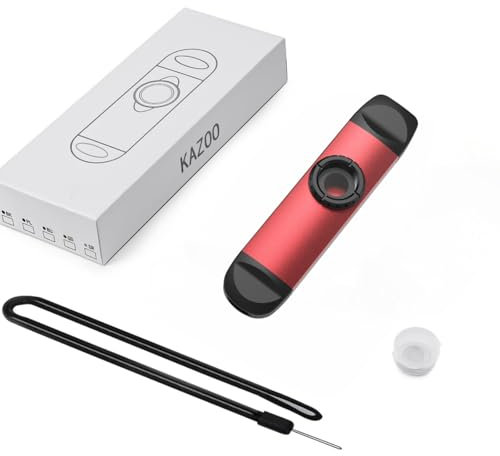 Gosizos Kazoos für Kinder und Erwachsene, Schwarz Metall Kazoo mit 5 Membran, Kazoos Aluminium Musikinstrumente, leicht zu erlernende ein Musikinstrument Geschenk für alle Altersgruppen