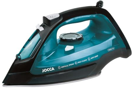 JOCCA - Ferro da stiro Vapore 2600W/ Regolatore e controllo della temperatura/verticale, orizzontale/serbatoio 350ml/ suola in ceramica