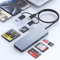 5 en 3 Lector de Tarjetas SD Aluminio Lector de Tarjetas de Memoria Stick Pro Duo Adaptador,USB-C+Lightning+USB3.0 para Micro SD/MS/CF/SD/XD/MS, 5 Tarjetas Simultáneamente para iPhone/iPad/Mac/Samsung