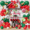 Weihnachtsballonbogen-Set, 135-teiliges Weihnachtsballon-Girlandenbogen-Set mit roten und grünen Latexballons, Zuckerstangen-Folienballons für Weihnachtsfeier, Weihnachtsdekoration,