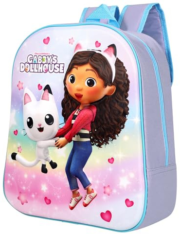 Quickdraw Gabbys Puppenhaus-Rucksack für Kinder, 3D-Abdeckung, Rucksack, Mädchen, Schultasche, verstellbare Schultergurte, Premium-Reiserucksäcke, rose, One size