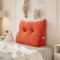 BNCKTRD Rückenkissen Keilkissen Rückenlehne Kissen für Bett Sofa Kopfteil Gepolstert Bettkissen Wandkissen Sofakissen Groß Rueckenkissen Couchkissen Dekokissen Kordsamt Rostige Orange 80cm