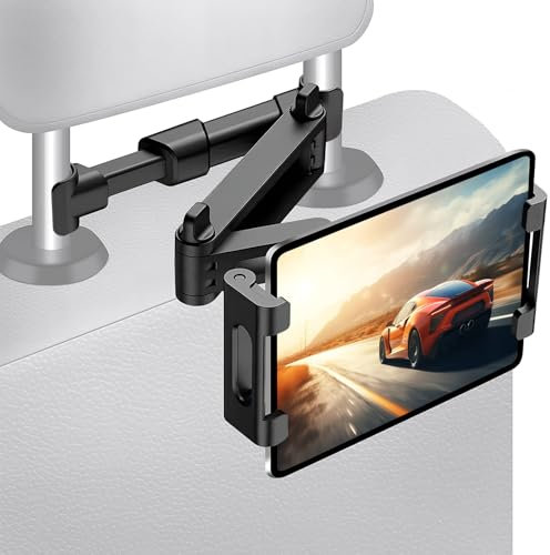 Marjoramy Soporte Tablet Coche,Soporte Tablet Reposacabezas Coche,Soporte Movil Coche Asiento Trasero, 360°Rotación, Extensible Soporte iPad Coche,para 4.7 A 12.9 Móvil Y Tablet,Switch