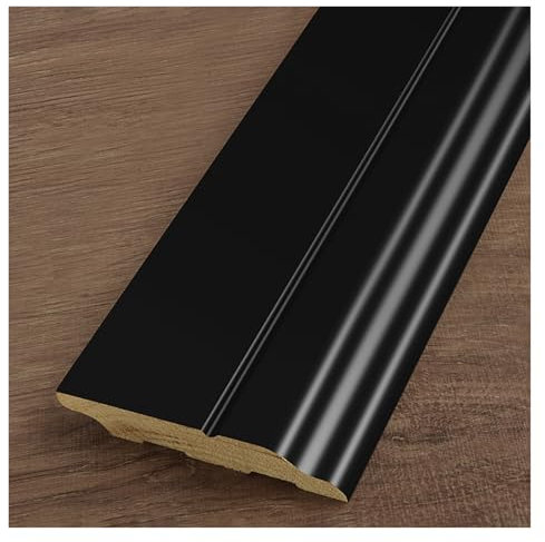 Plinthes Plinthes en bois massif noir, moulure d'angle murale pour décoration murale et protection d'angle, robustes et durables, sûres et respectueuses de l'environnement.(H 10cm/3.9in,15m/49.2ft)