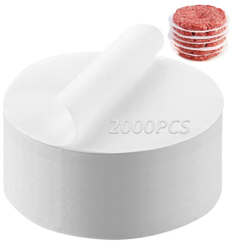 CYEER 2000 Stück Burger Papier 13CM, Burgerpapier 13 CM für Burgerpresse, Burger Patty Papier, Hamburger Papiere für Hamburger, Cheeseburger, Patties