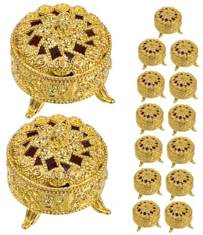 FRCOLOR 1 Satz Geprägte Pralinenschachtel Vintage - Schnallenzubehör Hochzeit Dekoration Pralinen Verpackung Kleiner Süßigkeitenbehälter Schokoladenschachteln Leer Pp Golden 15st