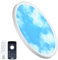 Aphyni Himmel Deckenlampe LED Ø40 cm, 33W dimmbar Blauer Himmel & weiße Wolken, Deckenleuchte mit Nachtlicht, 3000–6500 K, 4000 lm, IP44 wasserdicht, Lampe mit Timer- und Speicherfunktion