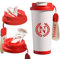 Tasse à Café Personnalisée avec Nom Mug Isotherme Cafe avec Couvercle & Paille Thermos Cafe Isotherme Inox Travel Mug Cadeaux Personnalisés pour Papa, Maman et Amis (Rouge)