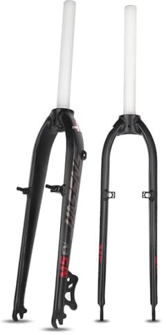 KANGXYSQ 26 27.5 Mountain Bike Rigid Forks 1-1/8 Threadless Straight Tube Disc/V Brake Bike Fork Hard Forks Ultralight Aluminum Alloy Bike Rigid Fork QR 9X100mm(Gray red,26)