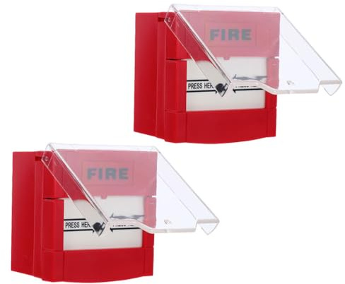Housoutil Déclencheur Manuel Alarme Incendie, 2 Pièces Rouge | Points d’appel rouges réarmables pour installation d’alarme incendie et signalement manuel d’urgence
