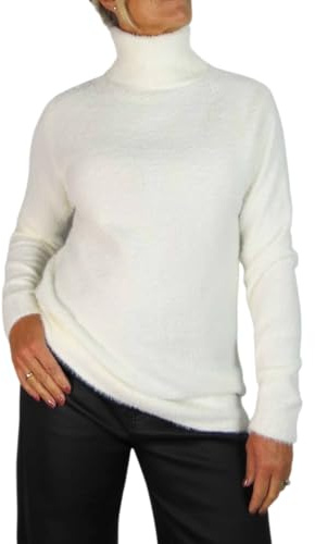 Paulo Due Women's Long Sleeve Roll Neck Jumper Stretchy Knitted Sweater | Ladies Pullover, Soft Touch, Winter Jumper
