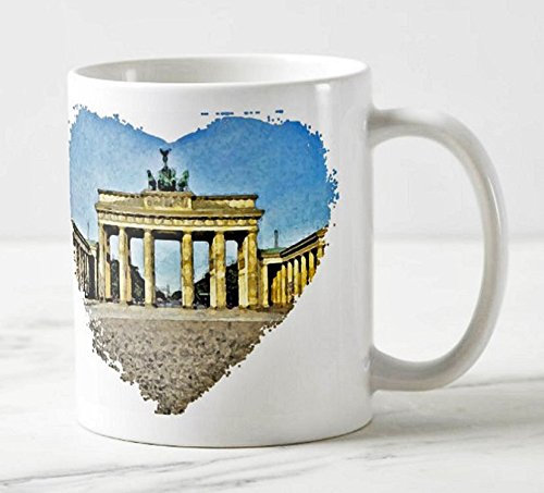 Exklusiver Berliner Kaffee Becher - Motiv: Das Brandenburger Tor in Berlin (Aquarell) - Foto-Tassen/Fotos/Bilder/Souvenirs