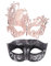 Thmyo 2 Pack Venezianische Masquerade Maske für Paare, Mardi Gras Halloween Ball Maske (Antikes Silber Schwarz & Roségold)