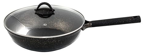 rukauf Pfanne - Antihaft Granit Keramik-Beschichtung Gold-Design (24cm)