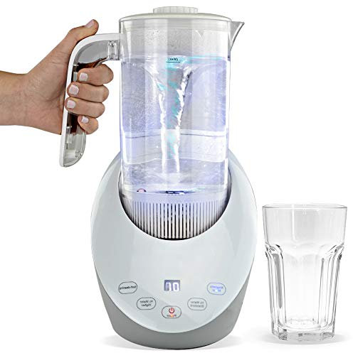 gridinlux | Jarra de Agua Hidrogenada | Hidrogenadora de Iones | Capacidad 2L | Purificador de Agua con Hidrógeno | Filtrado Certificado | Electrolisis LED Filtro Magnético y Mineraico BPA Free