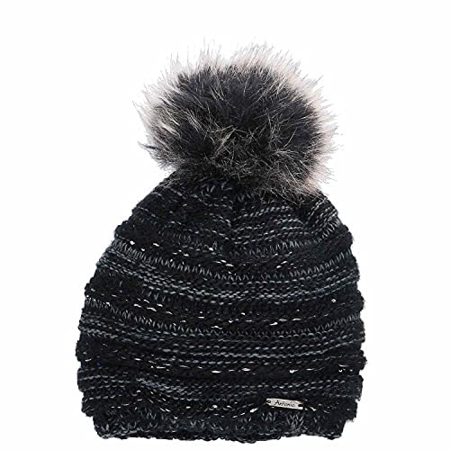 Antonio Strick Mütze Beanie mit Bommel schwarz