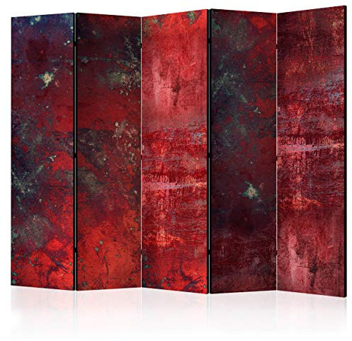 decomonkey Paravent Raumteiler Innen Stein 225x172 cm 5 Teilig Beidseitig Room Divider Wall Raumteiler Stehend Trennwand Sichtschutz Spanische Wand Sichtschutzwand Wohnzimmer Holz Mauer