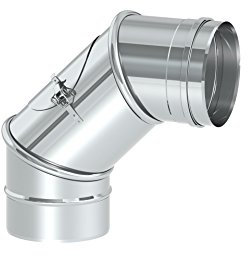 Schornstein - Reinigungswinkel drehbar 0-90° EW einwandig, Ø 180 mm; 0,6mm Wandstärke, Edelstahl