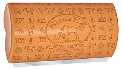 SleekEZ Deshedding Grooming Tool for Dogs, Cats & Horses - Undercoat Brush for Short & Long Hair - Painlessly Remove 95% of Loose Hair, Fur & Dirt - Easy to Clean - USA Made (Pro - Orange)