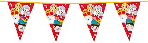 Boland 56671 - Wimpelkette Sankt Nikolaus, Länge 6 m, Kinderfest, Dekoration, Sinterklaas, Mottoparty