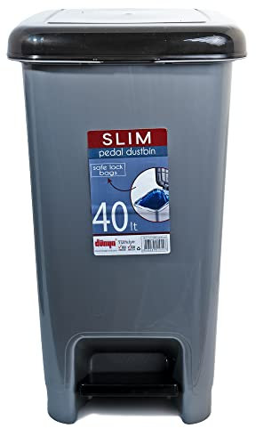 VR7 Slim Plastic Pedal Bin Home Bedroom Bathroom Kitchen Rubbish Dustbin (40L)