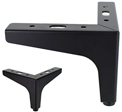 emoebelbeschlaege 4X Möbelfüße Möbelfuße Vitrinenfuße Sockelfuße Schrankfuße Sofafuße Füße Schwarz Chrom woplus (4X Schwarz [10cm])