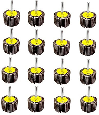 FEIHU 20 Stück Lamellenschleifer,Schleifköpfe,Fächerschleifer set 30X25x6MM.Die Schleifscheibe eignet sich zur Reinigung von Rost/Schweißgraten.Passend für alle Elektro- /Drehwerkzeuge,Körnung 80
