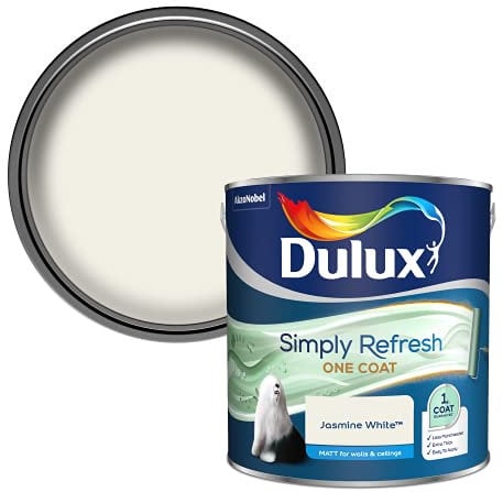 Dulux Simply Refresh Matt Emulsion Paint - Jasmine White - 2.5L, 5382883