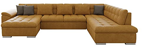 Mirjan24 Eckcouch Ecksofa Niko, Design Sofa Couch mit Schlaffunktion U-Sofa Große Farbauswahl Wohnlandschaft (Ecksofa Links, Zetta 296 + Zetta 296 + Zetta 294)