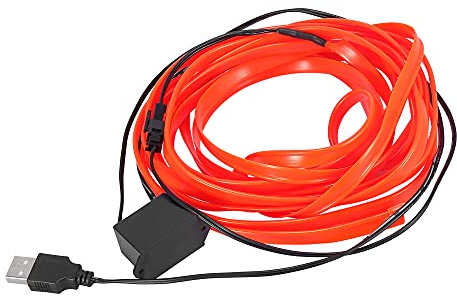 X AUTOHAUX 4 Meter langes Auto-USB-Neon-Lichterkette, Autozubehör Innenraum, rotes kaltes Licht