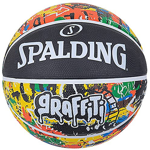 Spalding 84-372Z Graffiti Rainbow Rubber No. 7 Ball Basketball Basket
