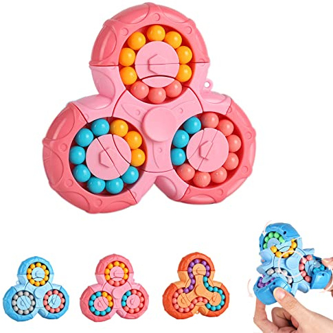 Rotierender Magic Bean Würfel Spielzeug,Rotierender Fingerwürfel Intelligenz Spiele,IQ Game Magic Bean Rotating Cube Spielzeug Dekompression Puzzle Toys für Kinder Teens Erwachsene