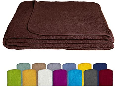 KiGATEX Frotteedecke Sommerdecke softig weich 100% Baumwolle 150x200 cm Öko-Tex Zertifiziert (Schoko)