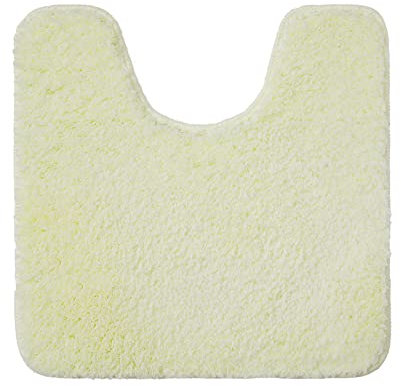 MIULEE Badematte WC Vorleger Badteppich Fußmatte Flur 1 Stück U Förmige Deko Matte Badteppiche Dekoration rutschfest Saugfähig für Wohnzimmer Badezimmer Toilett WC 50x50 cm Elfenbeinweiß