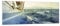 Panorama Bilder auf Glas Yacht Segelboot Sonne Glasbild 140x50cm Wandbilder Dekoration Wohnzimmer Schlafzimmer Küche Groß XXL Wanddeko Bild im Glas Wand Kunstdruck Art Modern Wall Decor GAB140x50-4138