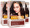 3 x L'Oréal Paris Excellence Creme, Universal Nude, permanente Haarfarbe, Dunkelbraun, 3U, Dreifach-Behandlung – 3 Farben